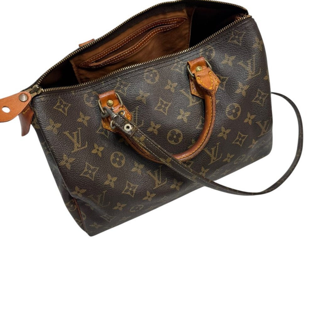 Louis Vuitton Monogram Speedy Bandoulière 25 Brown Canvas Satchel Bag - Picture 2 of 9